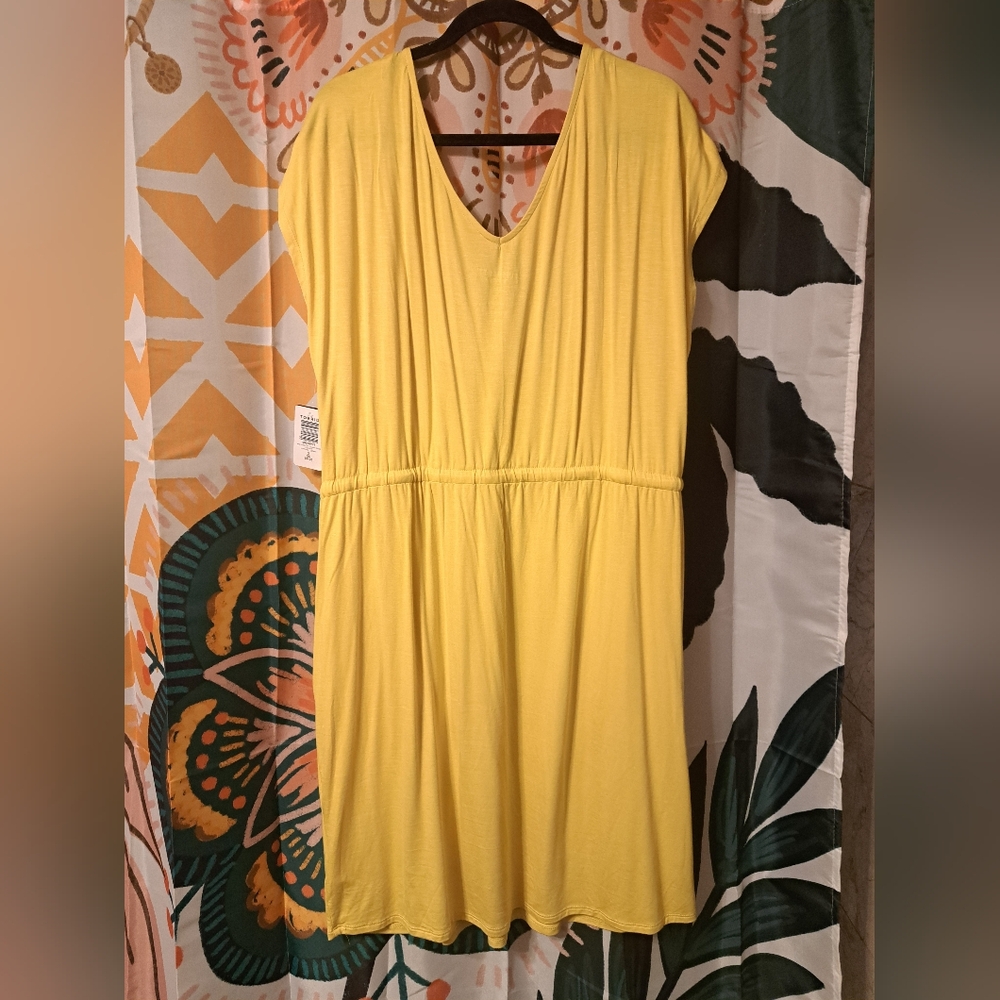 Torrid Super Soft Mustard Yellow V-Neck Knit Top - Picture 3 of 4
